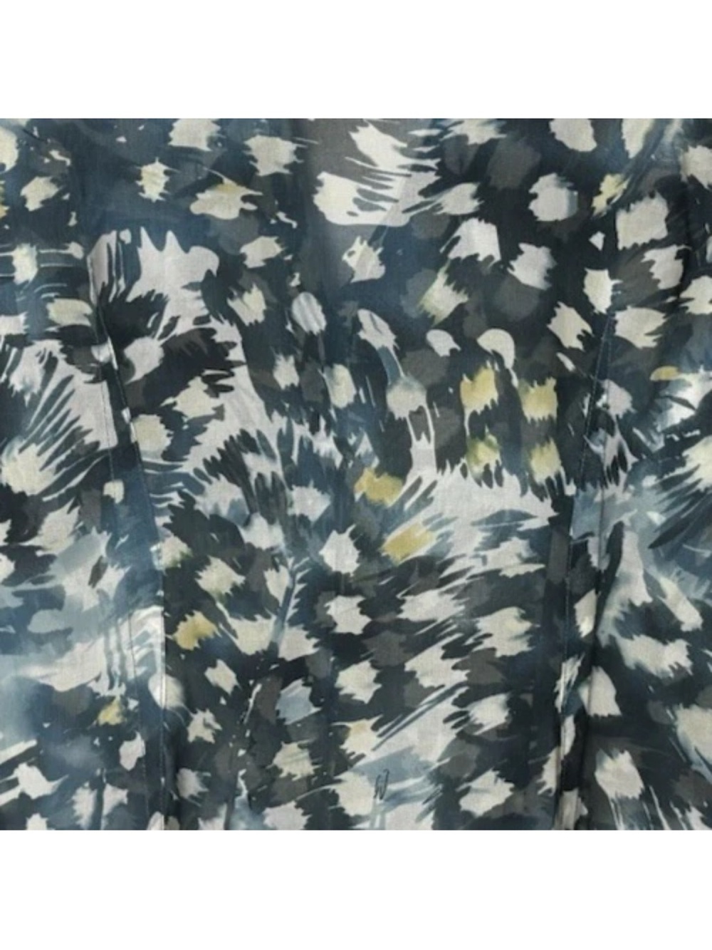 CABI Tunic Blouse Size M Blue Gray Abstract Print Sleeveless Sheer Button Front - Picture 5 of 6